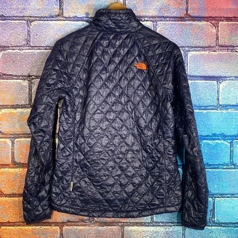 The North Face Women’s Quilted Puffer Windbreaker Outdoor Jacket Blue Orange S/P - Picture 6 of 8
